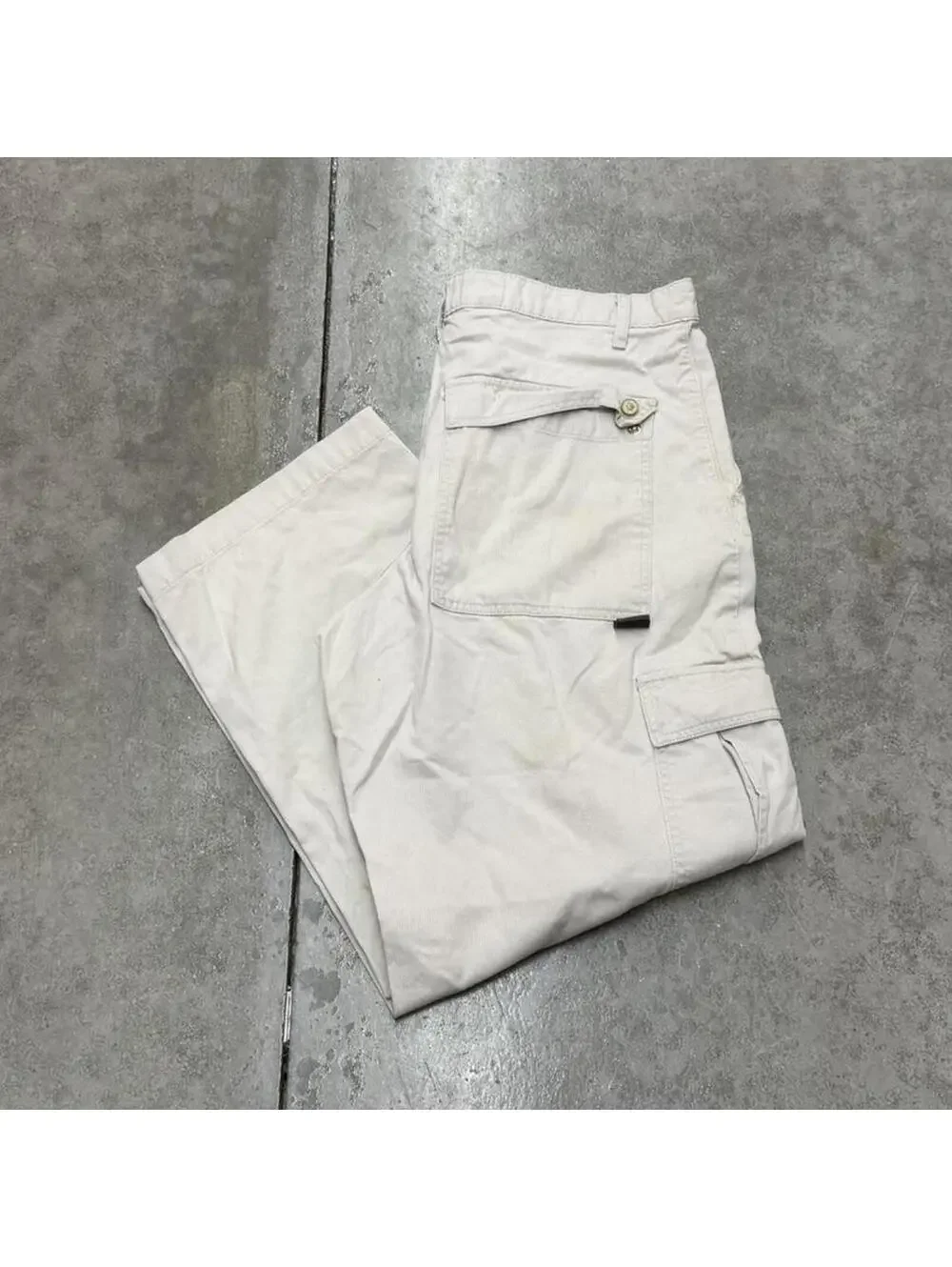 vintage levis silver tab khakis beige relaxed baggy fit cargo pants size 34 x 30